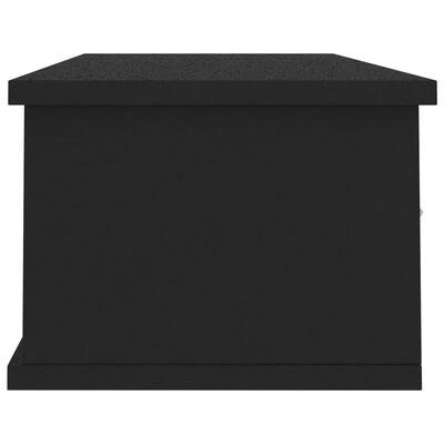 vidaXL رف مع درج جداري أسود 88×26×18.5 سم خشب مضغوط