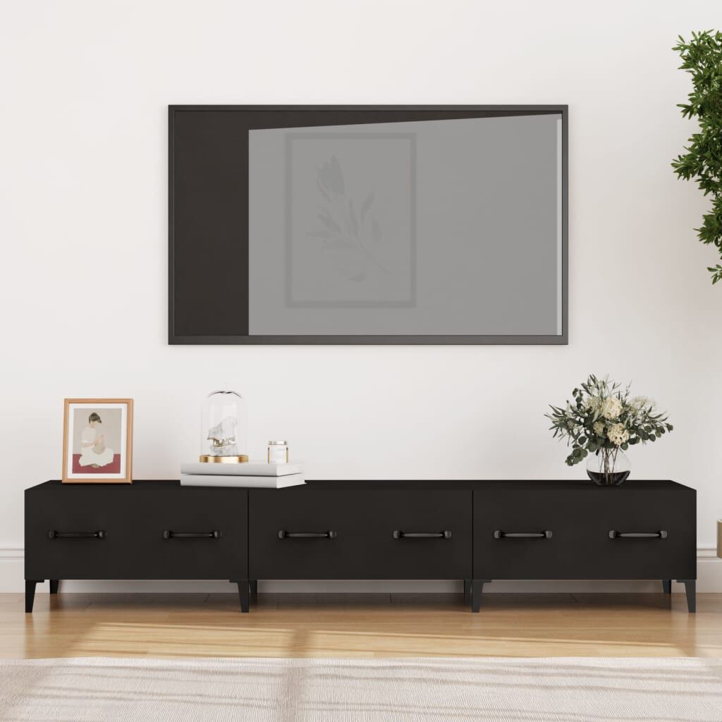 812646 vidaXL خزانة تلفزيون أبيض 150x34,5x30 سم خشب صناعي