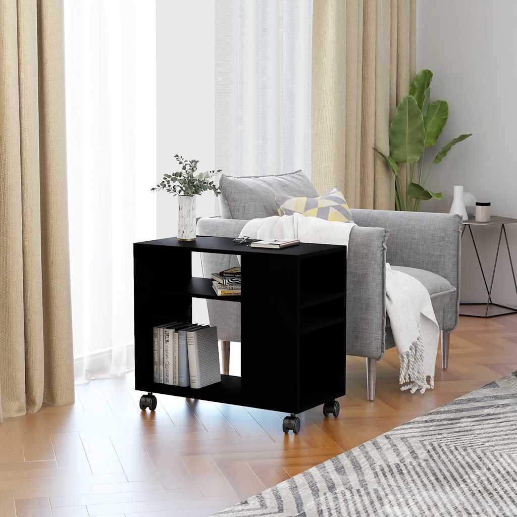 vidaXL طاولة جانبية أسود 70×35×55 سم خشب صناعي