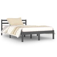 vidaXL إطار سرير خشب صنوبر صلب 120×200 سم رمادي