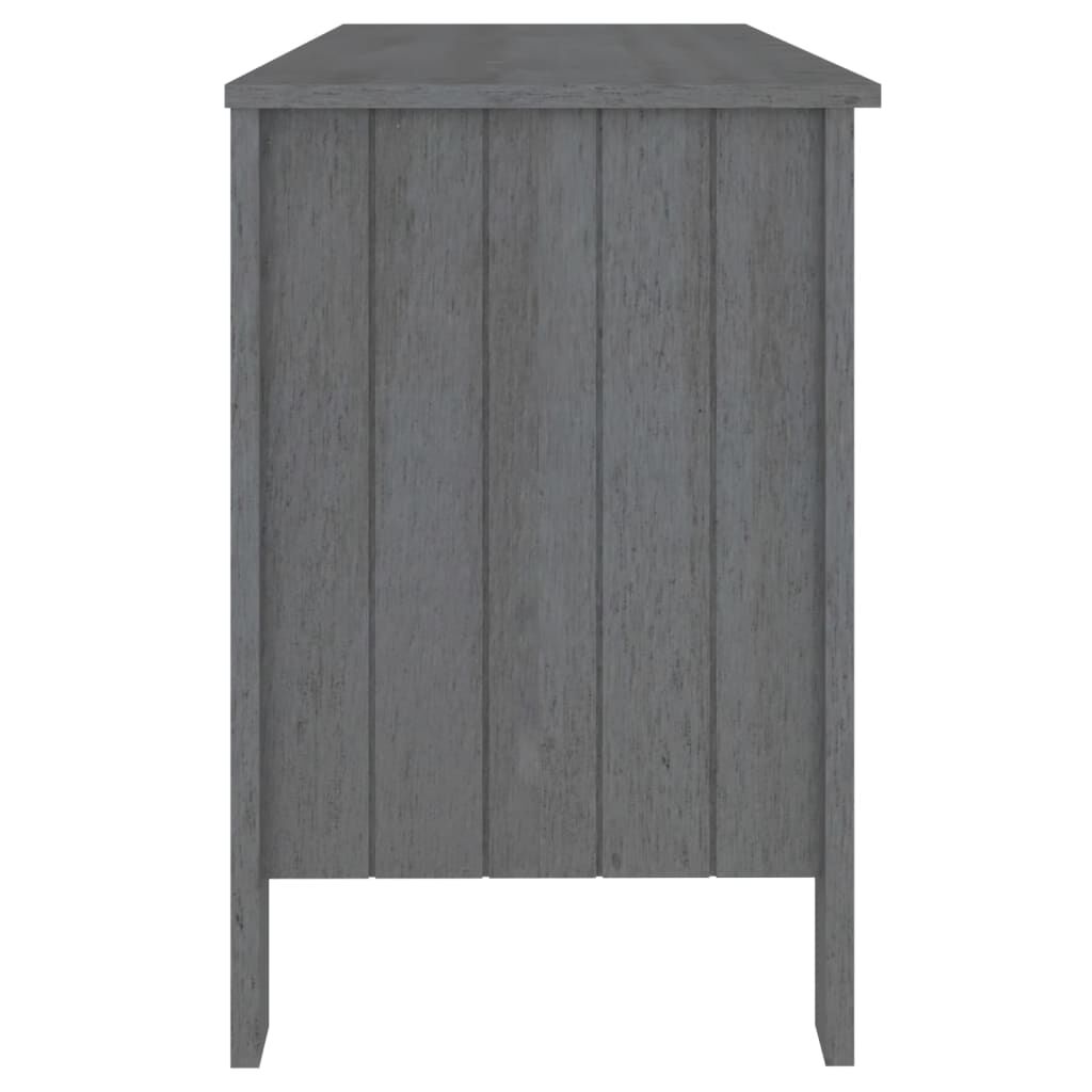 vidaXL مكتب رمادي داكن 113×50×75 سم خشب صنوبر صلب