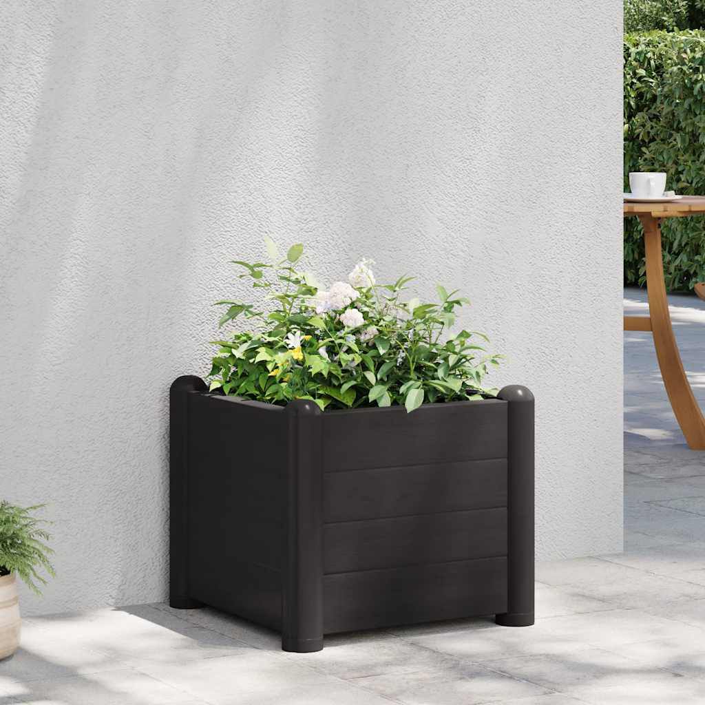 vidaXL حوض حديقة مرتفع PP أنثراسايت 43×43×35 سم