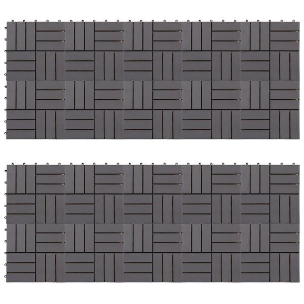 vidaXL بلاط أرضية 20 ق تشطيب رمادي 30&times;30 سم خشب أكاسيا صلب