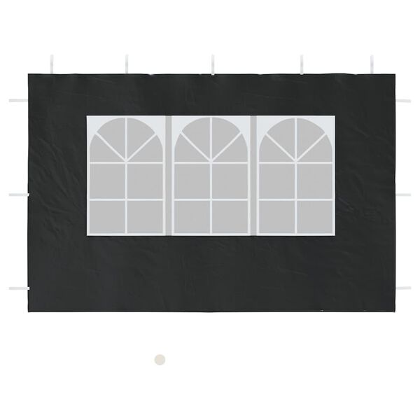 vidaXL جدار خيمة حفلات 2 ق مع نافذة PE أنثراسيت