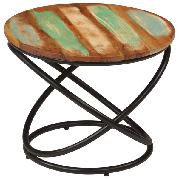 vidaXL طاولة قهوة 50×40 سم خشب مستصلح صلب وفولاذ