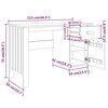 vidaXL مكتب أبيض 113×50×75 سم خشب صنوبر صلب
