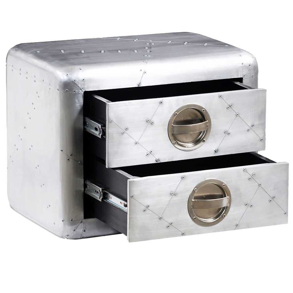 طاولة طرفية vidaXL مع درجين طراز طيار طائرة عتيقة