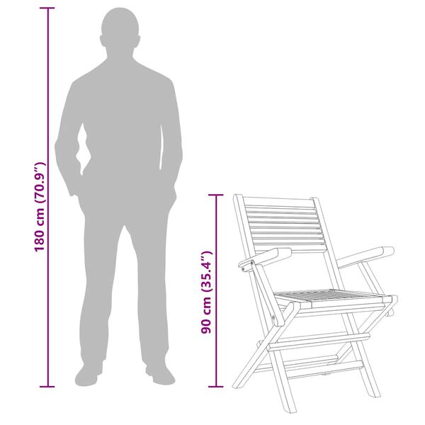 vidaXL كراسي حديقة قابلة للطي 4 ق 55x62x90 سم خشب ساج صلب