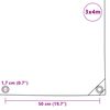 vidaXL قماش مشمع 650 جم/م² 3×4 م رمادي