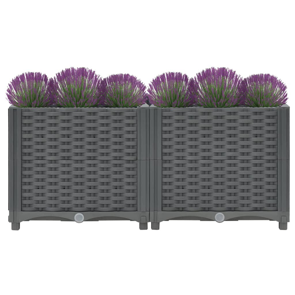 vidaXL حوض زراعي مرتفع 80×40×38 سم بولي بروبيلين