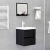 vidaXL مرآة حمام لون أسود 40×10.5×37 سم خشب صناعي