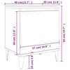vidaXL خزانة سرير بأرجل معدنية أبيض 40×30×50 سم