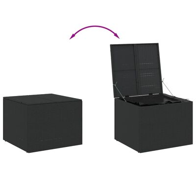vidaXL صندوق تخزين للحديقة لون أسود 291L بولي روطان