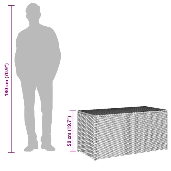 vidaXL صندوق تخزين للحديقة بولي روطان 100×50×50 سم بني