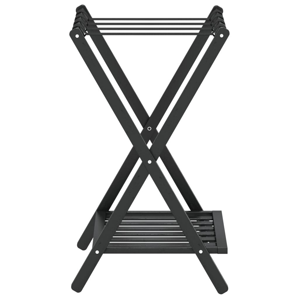 vidaXL حامل أمتعة 58x38x68 سم خيزران أسود