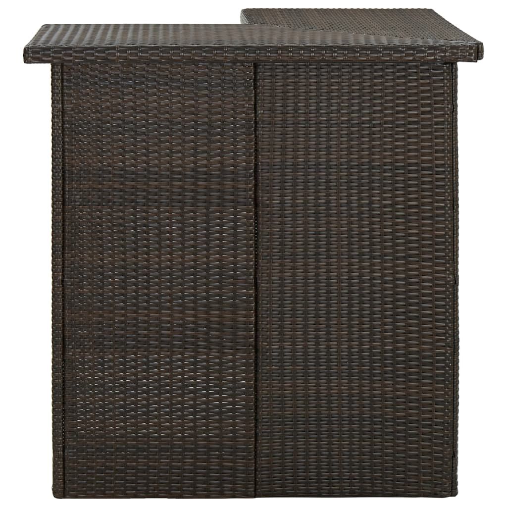 vidaXL طاولة ركنية بار بني 100×50×105 سم بولي روطان