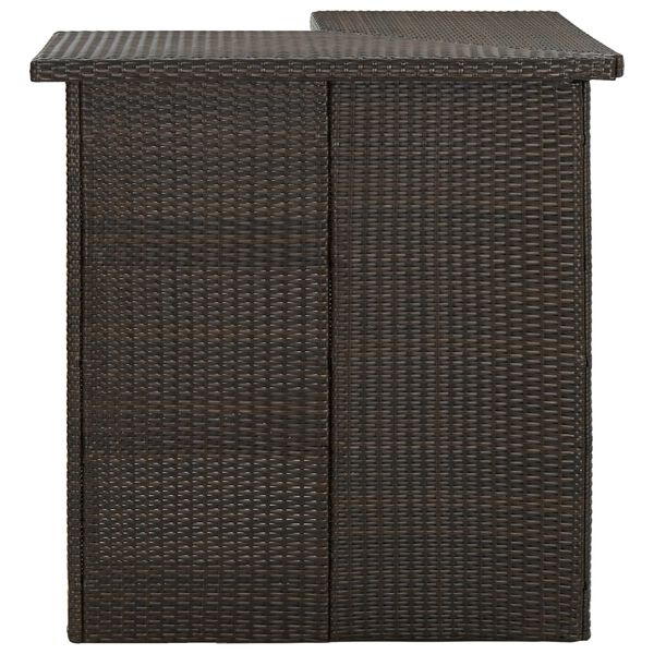 vidaXL طاولة ركنية بار بني 100×50×105 سم بولي روطان