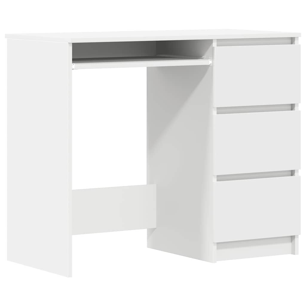 vidaXL مكتب لون أبيض 90×45×76 سم خشب صناعي