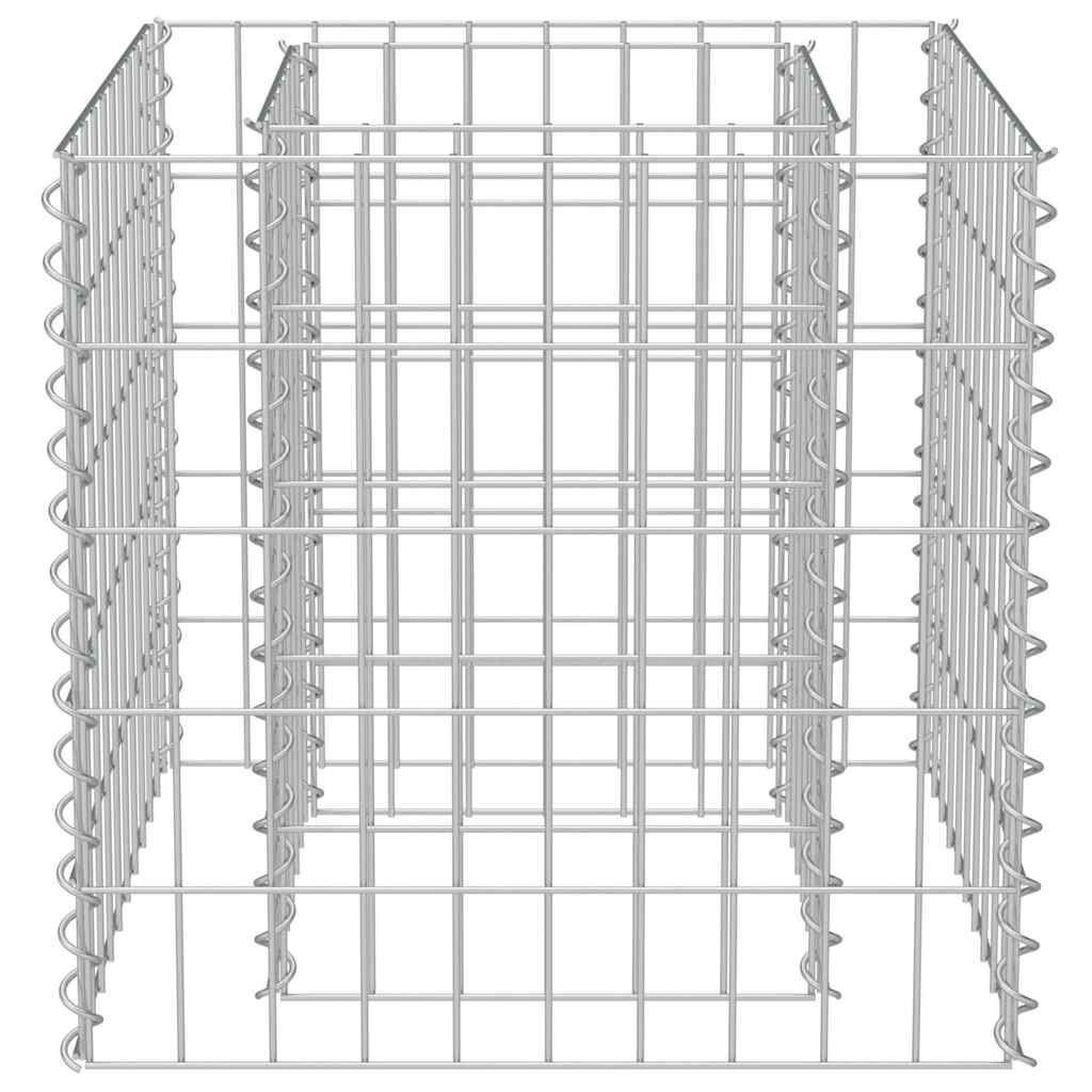 vidaXL حوض جابيون زراعي مرتفع فولاذ مجلفن 50x50x50 سم