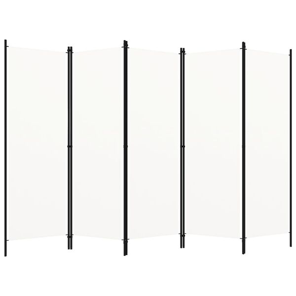 vidaXL مقسم غرفة ذو 5 ألواح أبيض 250×180 سم