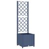vidaXL حوض حديقة مع تعريشة أزرق رمادي 40×40×136 سم PP