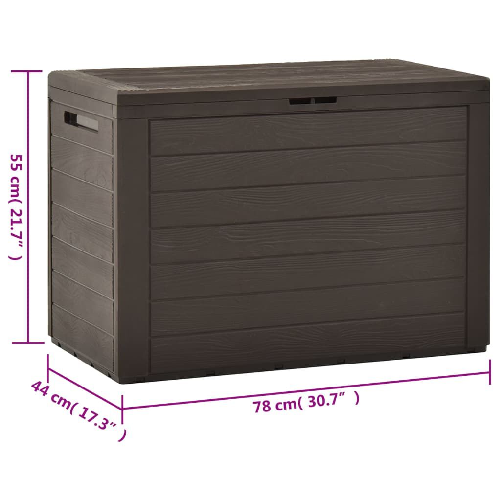 vidaXL صندوق تخزين الحديقة بني 78×44×55 سم