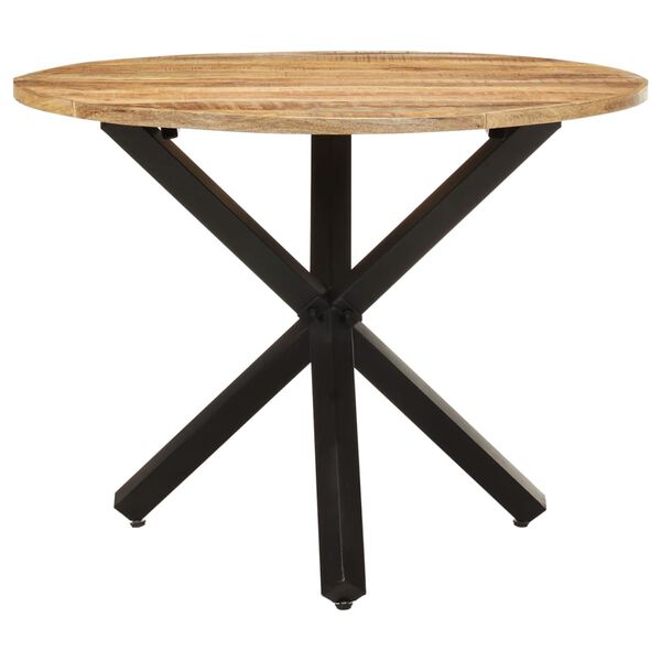 vidaXL طاولة سفرة دائرية 100×100×75 سم خشب مانجو خشن