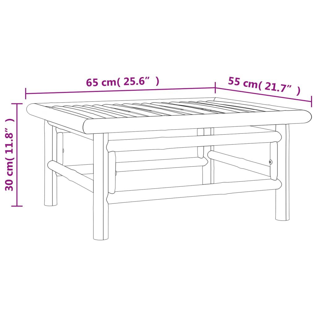 vidaXL طاولة حديقة 30x65x55 سم خيزران