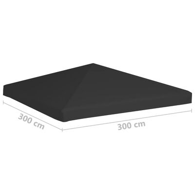 vidaXL غطاء جازيبو علوي 270 جرام/م² 3×3 م أسود