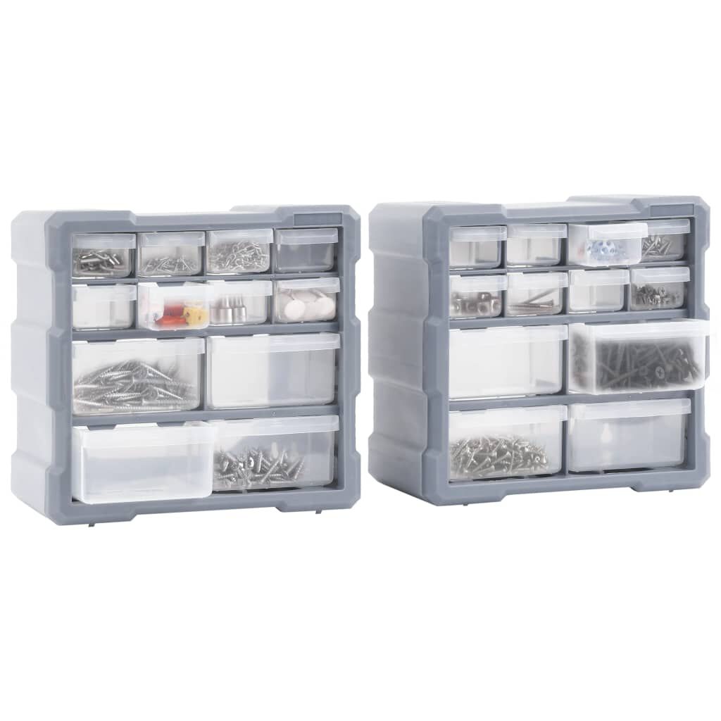 vidaXL منظمات متعددة الأدراج مع 12 درجًا 2 ق 26.5×16×26 سم