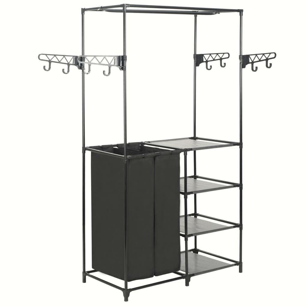 حامل ملابس فولاذ وقماش غير منسوج 158x44x87 سم أسود vidaXL
