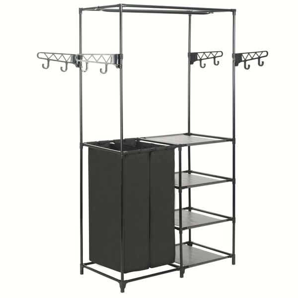 حامل ملابس فولاذ وقماش غير منسوج 158x44x87 سم أسود vidaXL
