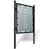 vidaXL بوابة سياج مفردة أسود 100×125 سم