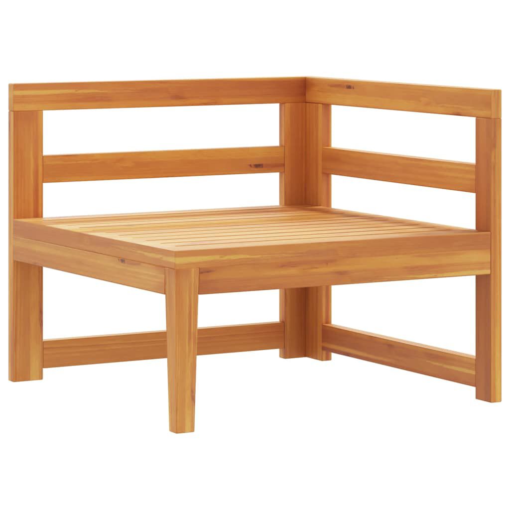 vidaXL أريكة ركنية مع وسائد رمادي داكن خشب أكاسيا صلب