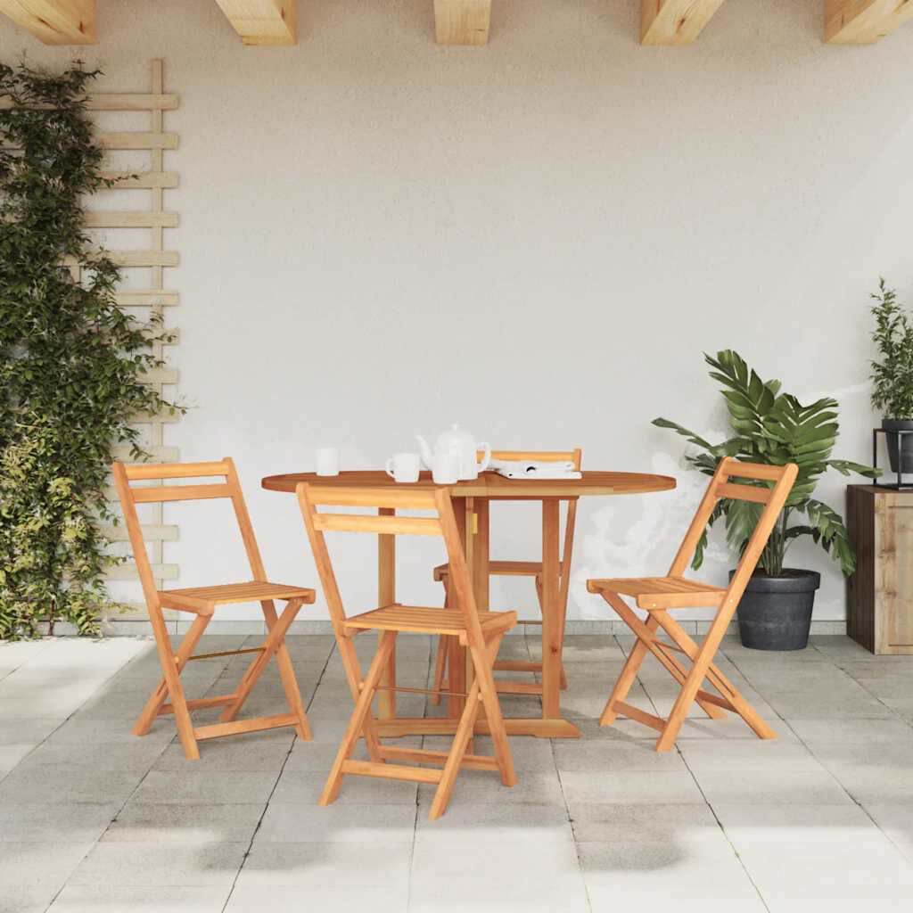 vidaXL طاولة حديقة قابلة للطي شكل فراشة 120×70×75 سم خشب ساج صلب