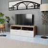 vidaXL خزانة تلفزيون خشب صناعي 36x35x95 سم أوك وأبيض