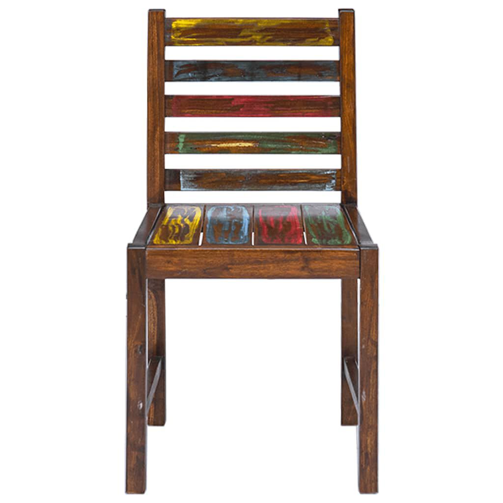 vidaXL كراسي سفرة 2 ق خشب مُستصلح صلب