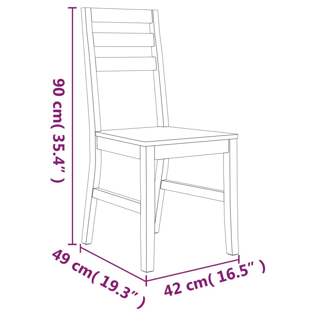 vidaXL كراسي طعام 4 ق خشب سنط صلب