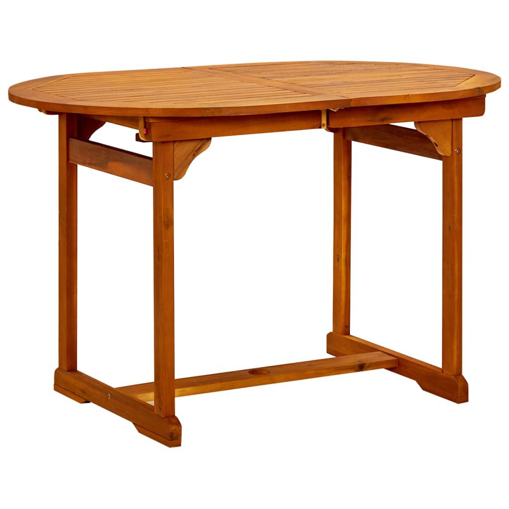 vidaXL طاولة سفرة حديقة (120-170)×80×74 سم خشب أكاسيا صلب