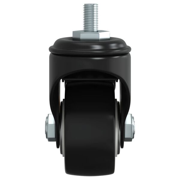 vidaXL عجلات محورية 4 قطع لون أسود 35 ملم حديد