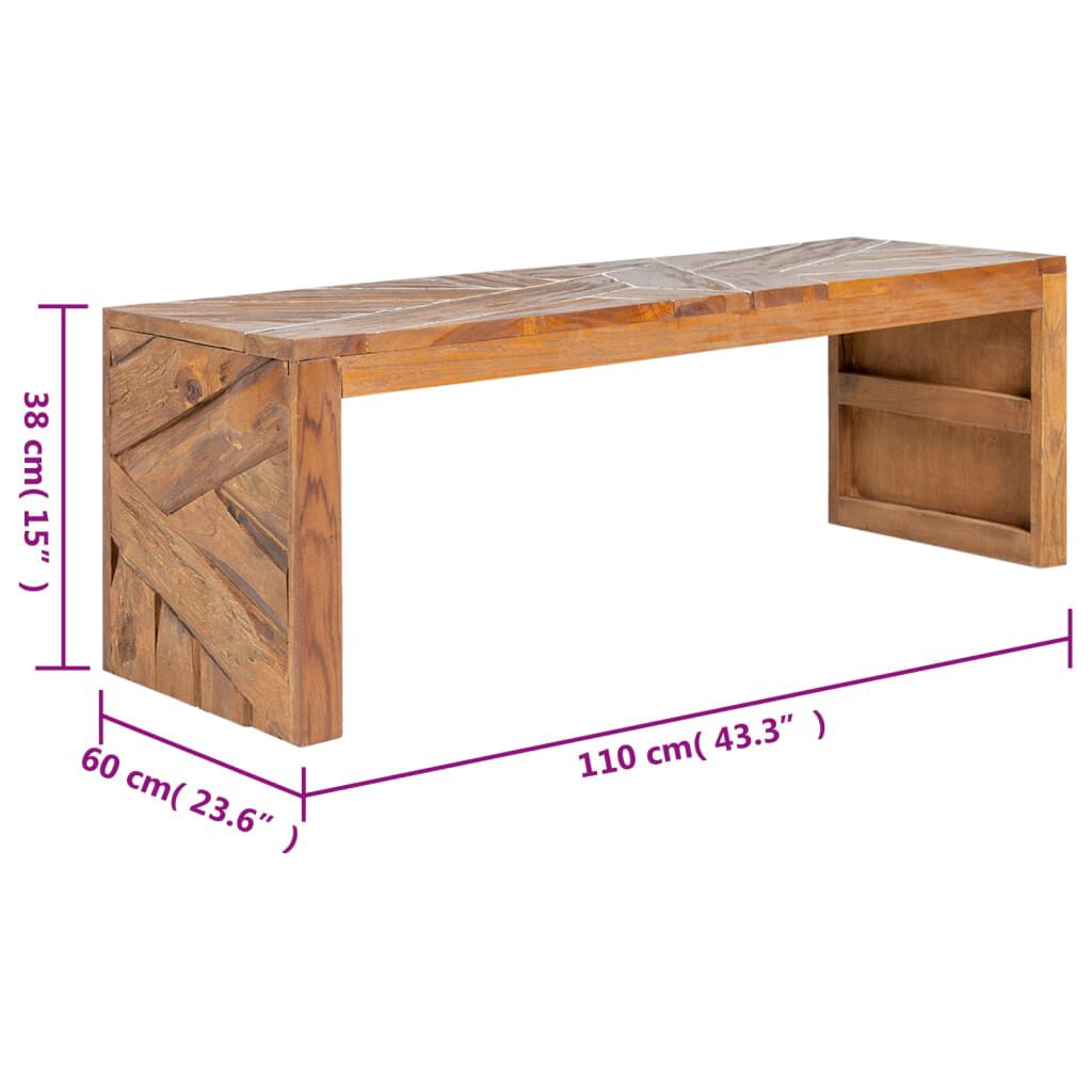 vidaXL حامل تلفزيون 110×60×38 سم خشب ساج صلب