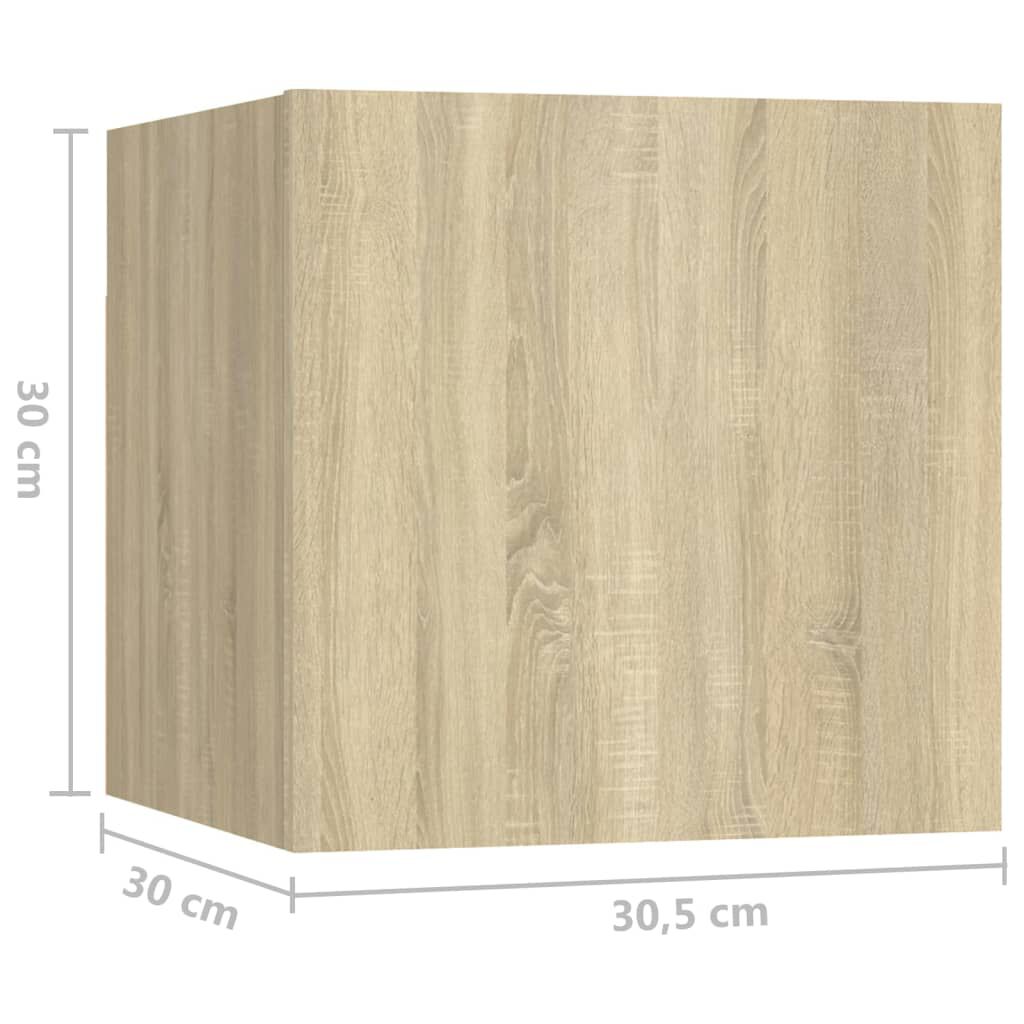 vidaXL خزانات جانب السرير 2 ق سونوما أوك 30.5×30×30 سم خشب صناعي