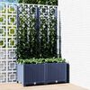 vidaXL حوض حديقة مع تعريشة أزرق رمادي 80×40×136 سم PP