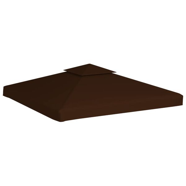 vidaXL غطاء سقف جازيبو ذو طبقتين 310 جم/م² 3×3 م بني