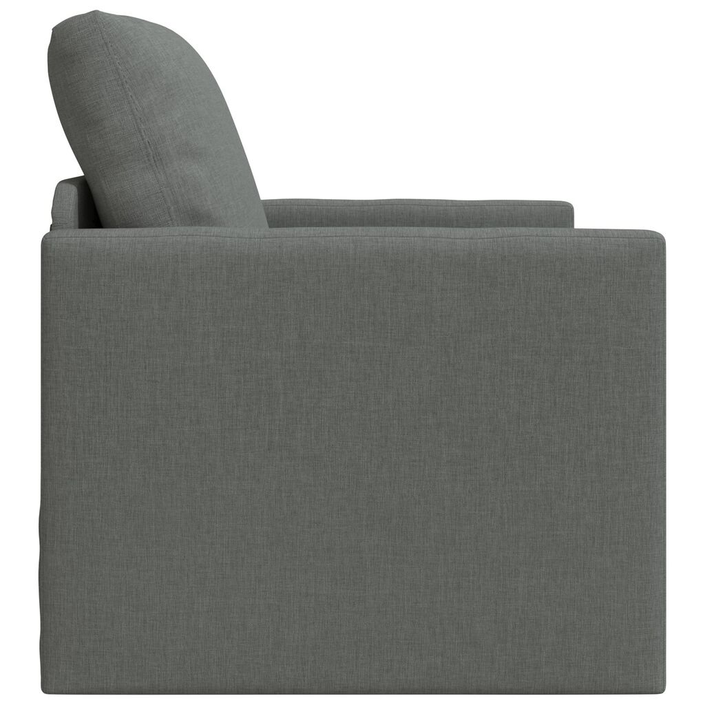 vidaXL سرير أريكة أرضي 2 في 1 لون رمادي داكن 55x174x112 سم قماش