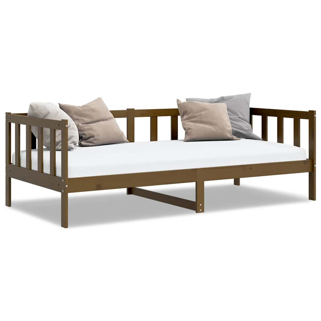 vidaXL سرير نهاري خشب صنوبر صلب بني عسلي 90×200 سم