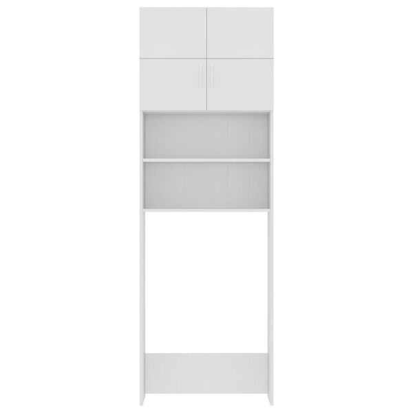 vidaXL خزانة غسالة أبيض 64×25.5×190 سم خشب حبيبي