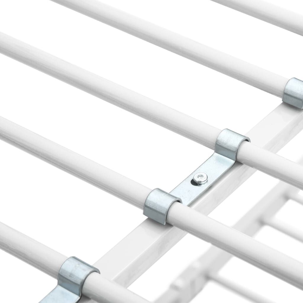 vidaXL سرير طابقين معدن أبيض 90×200 سم