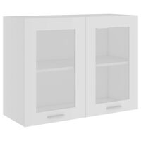 vidaXL خزانة زجاجية معلقة لون أبيض 80×31×60 سم خشب صناعي