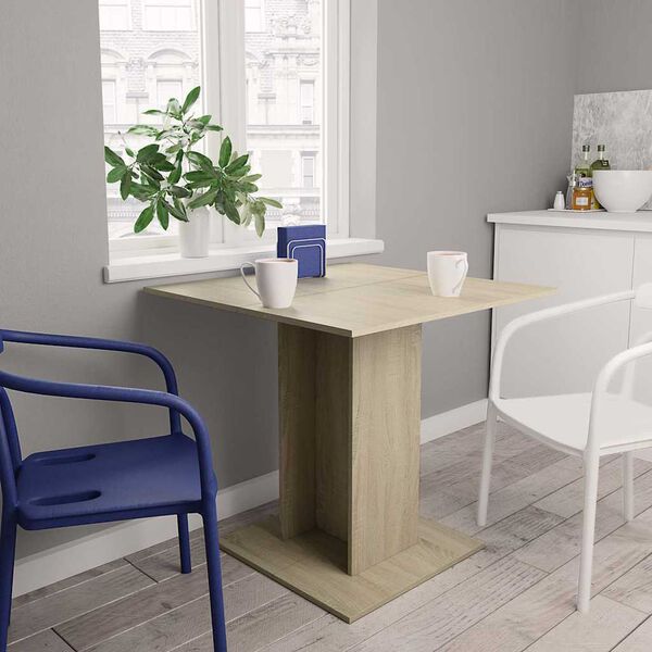 vidaXL طاولة سفرة سونوما اوك 80×80×75 سم خشب مضغوط